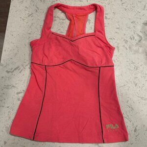 Fila Activewear Tank Top Coral Color Soft Cotton Spandex